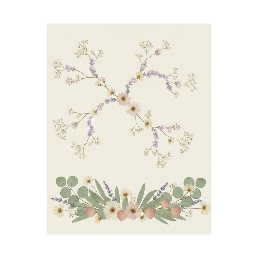 Pressed Lavender & Eucalyptus Garland Matte Poster