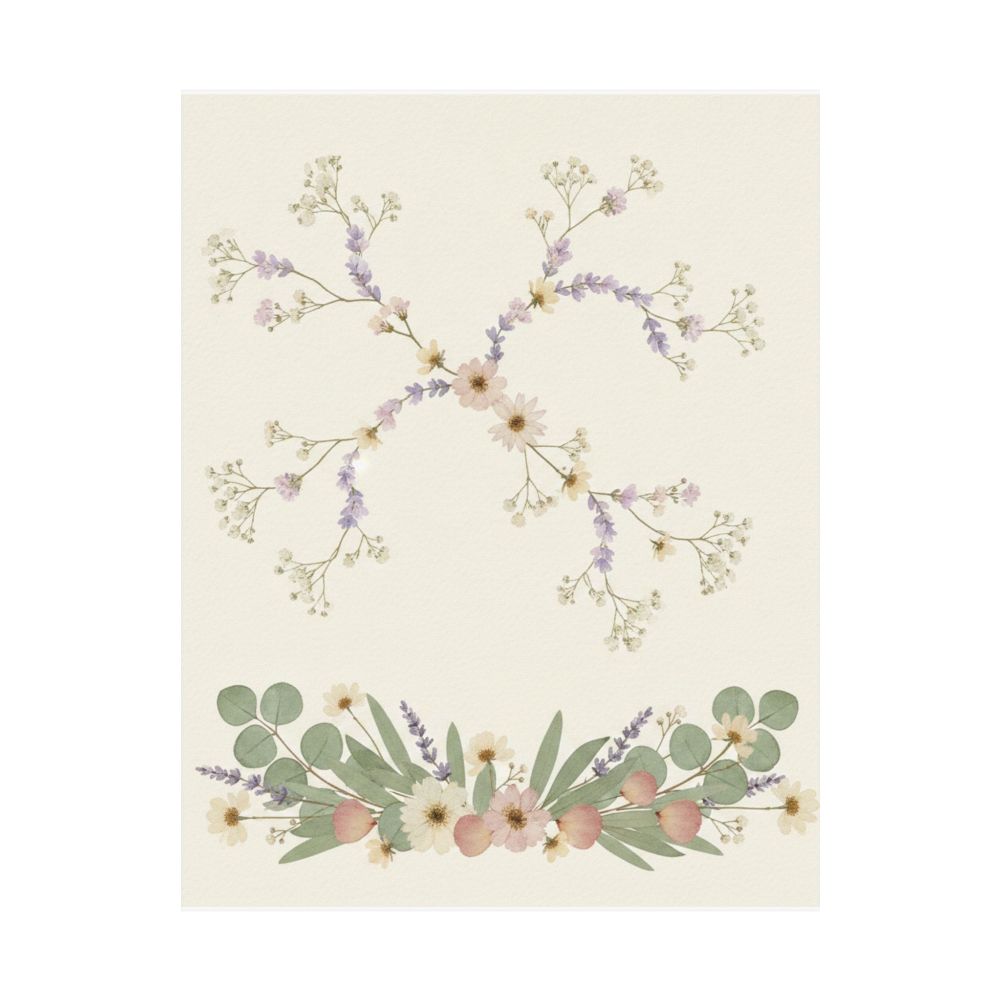 Pressed Lavender & Eucalyptus Garland Matte Poster