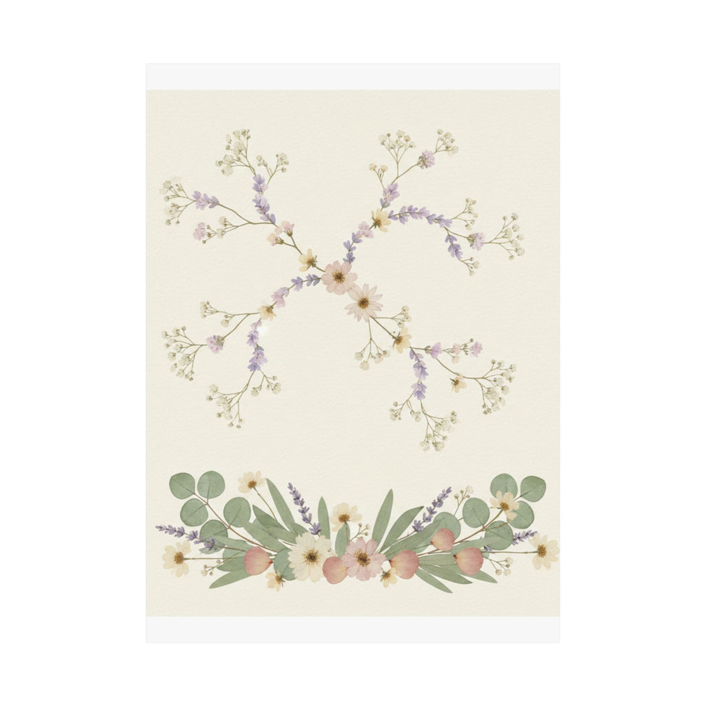 Pressed Lavender & Eucalyptus Garland Matte Poster