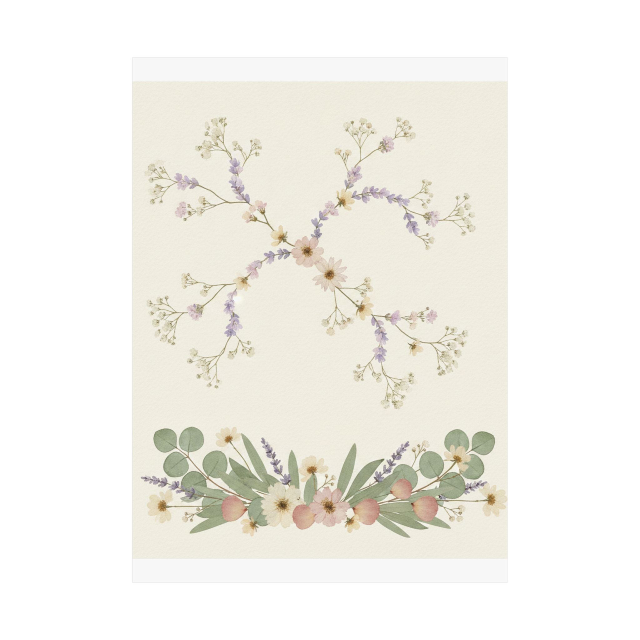 Pressed Lavender & Eucalyptus Garland Matte Poster