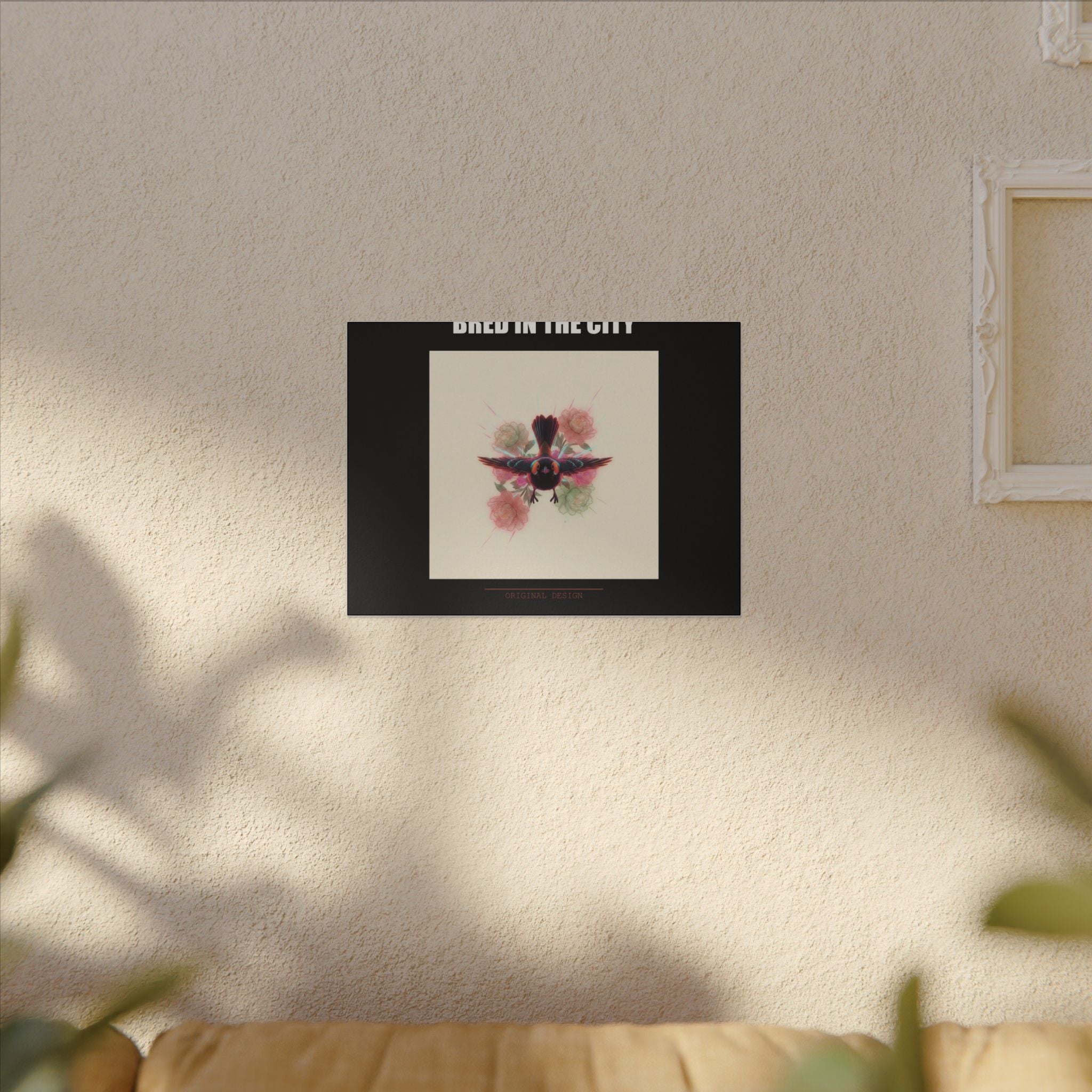 BRED IN THE CITY Flying Bird & Roses Matte Canvas