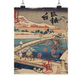 Japanese Street — Old View Of The Boat-Bridge At Sano In Kōzuke Province (Kōzuke Sano Funabashi No — Matte Poster