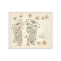 Botanical — A Lady With Three Attendants In The Rain — Kiss-Cut Sticker