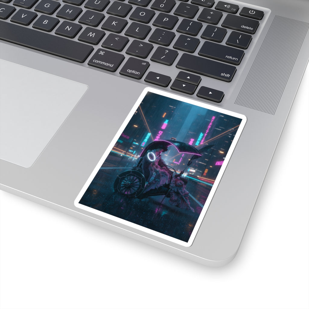 Neon Noir — Lady In A Chariot — Kiss-Cut Sticker