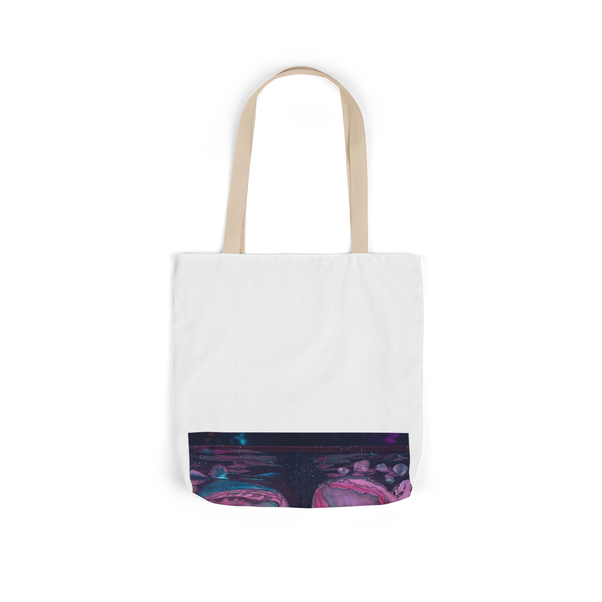 Neon Night Glow Agate Abstract Photo Canvas Tote Bag