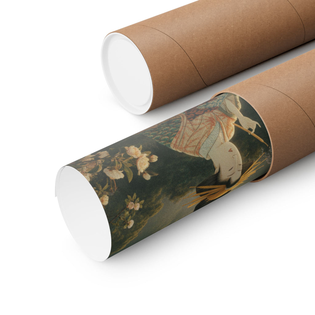 Scenic Nature — Courtesan With Book And Hair-Pin — Matte Poster