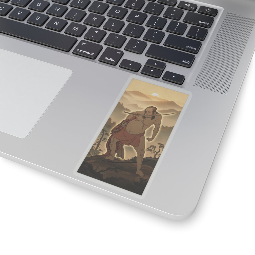 Scenic Nature — The Second Nakamura Sukegoro As A Man Entirely Nude Save For Loin Cloth — Kiss-Cut Sticker