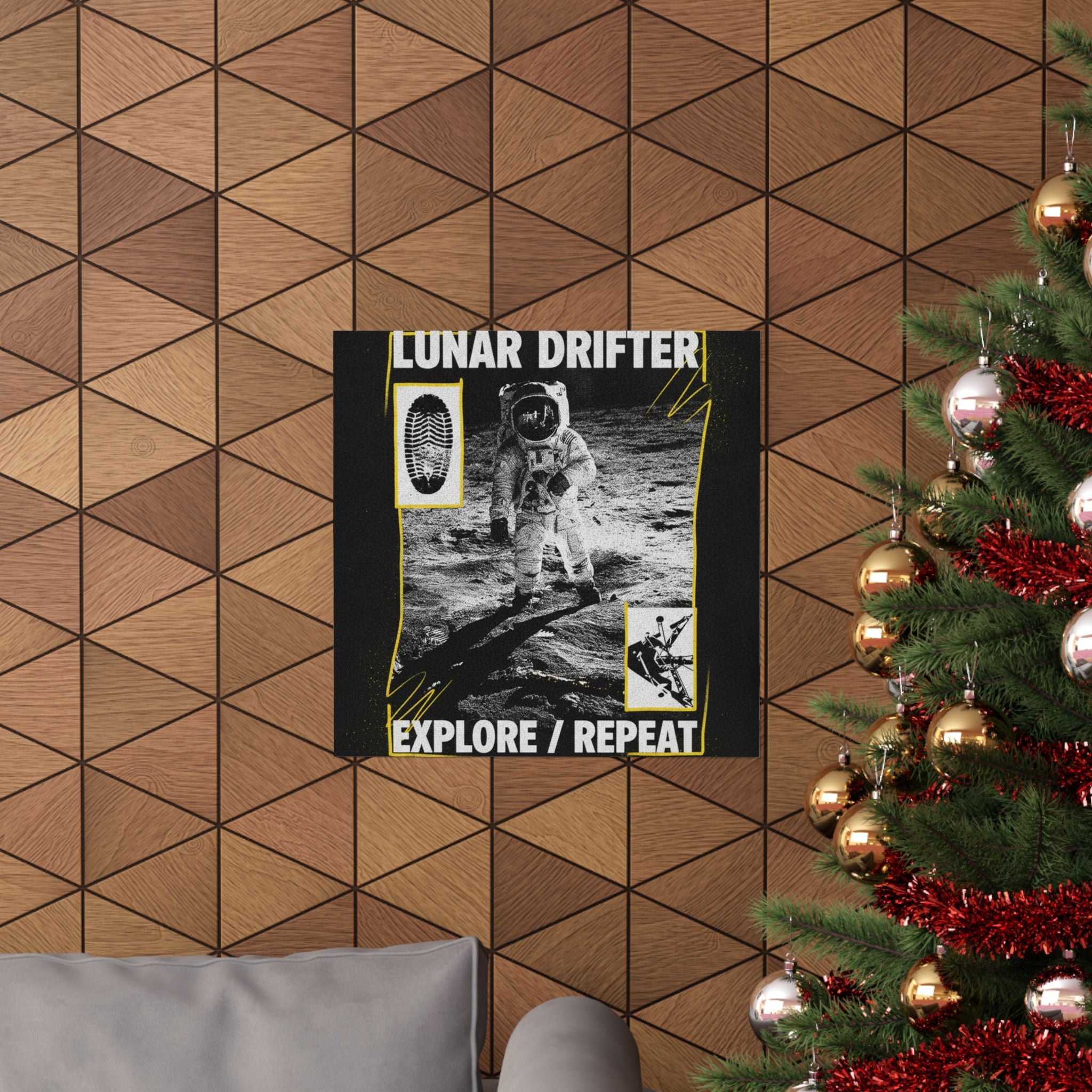 Lunar Drifter Explore / Repeat Astronaut Streetwear Poster