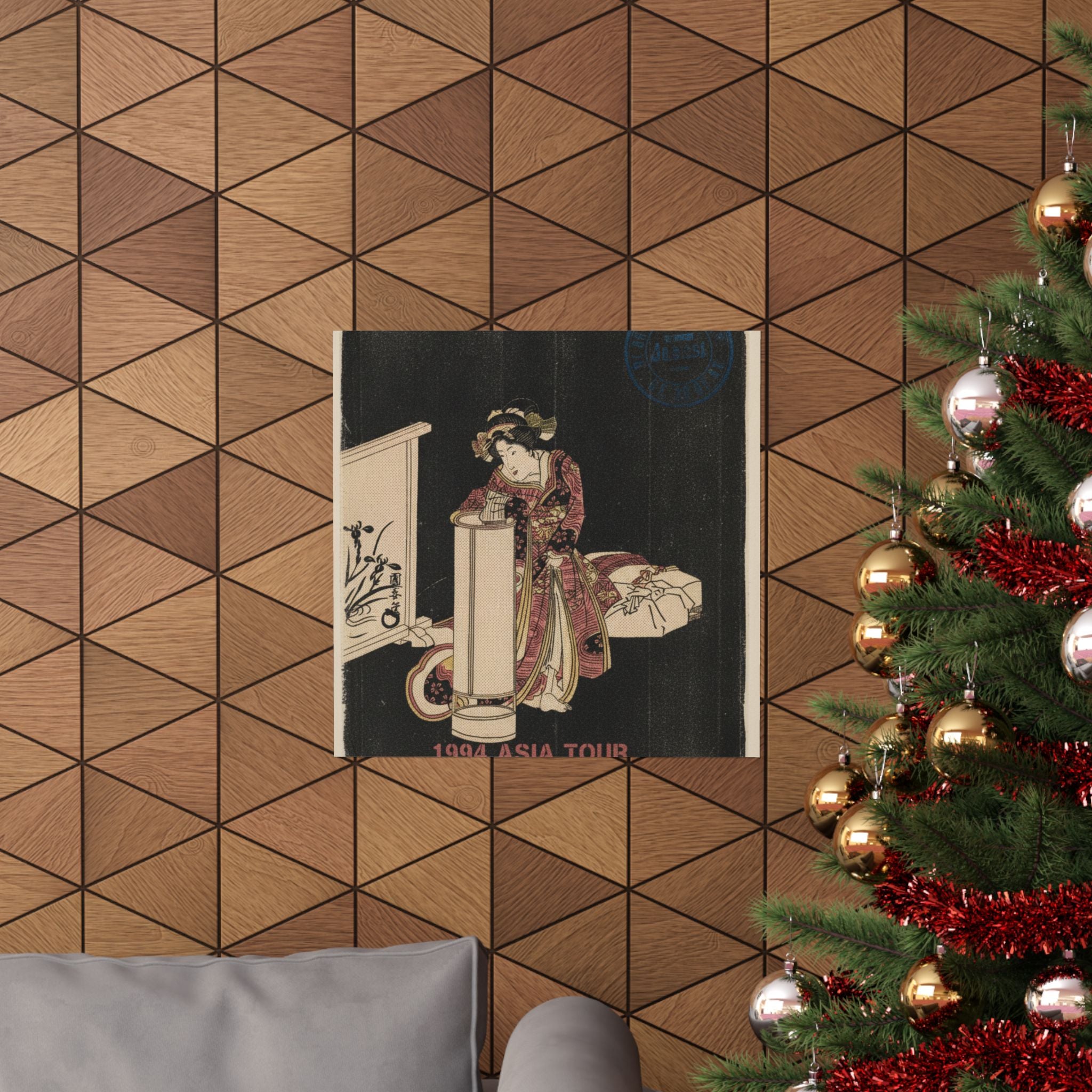 Vintage Bootleg — Young Woman Leaning Over A Tall Lamp — Matte Poster