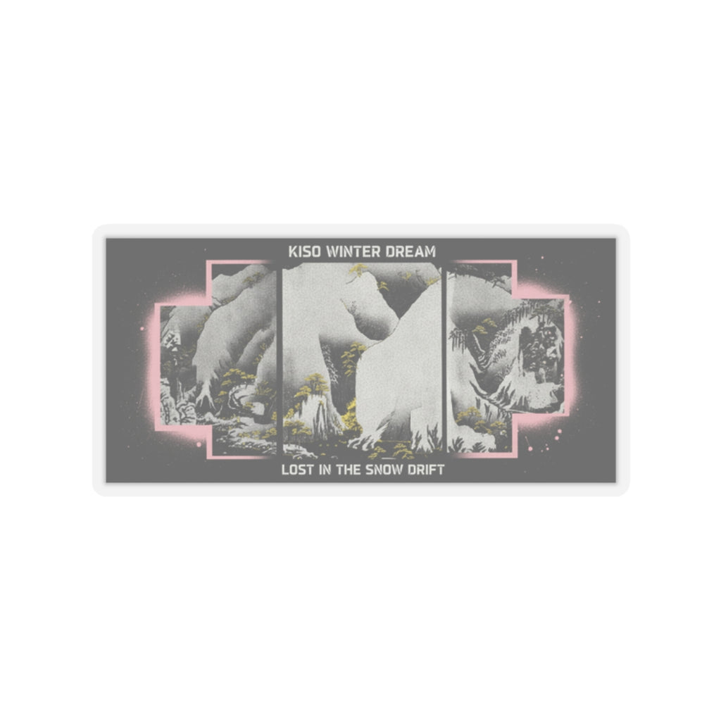 Streetwear Collage — Kiso Gorge In The Snow — Kiss-Cut Sticker