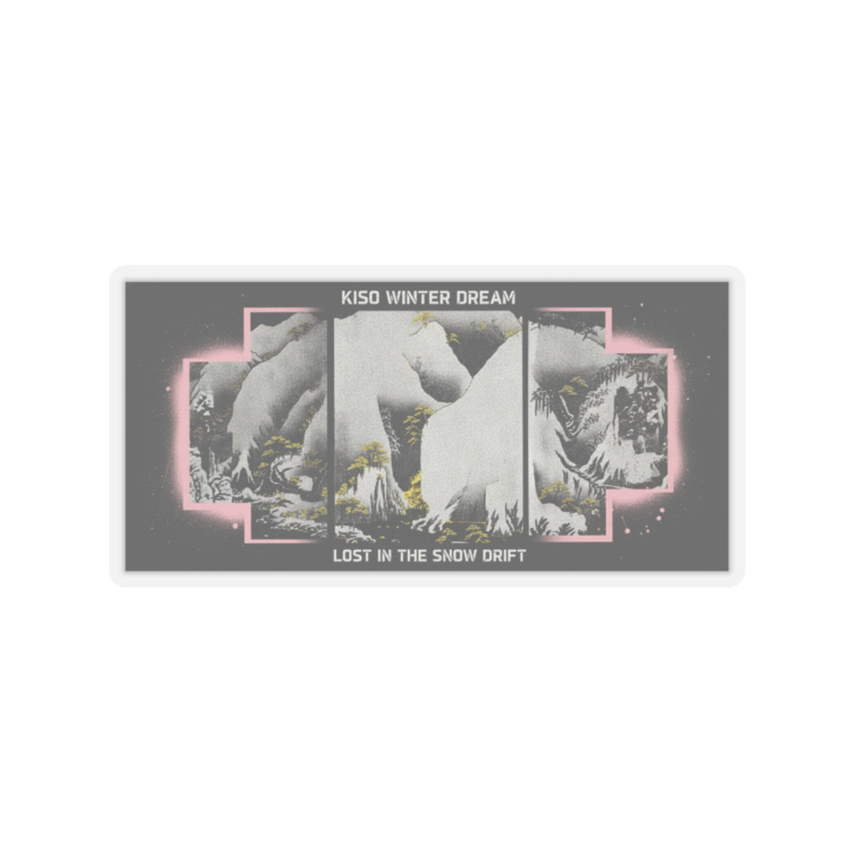 Streetwear Collage — Kiso Gorge In The Snow — Kiss-Cut Sticker