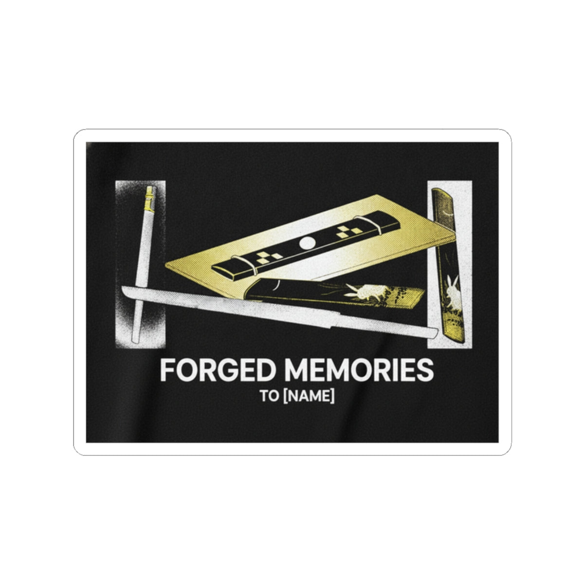Streetwear Collage — Knife And Two Knife Handles — Kiss-Cut Sticker