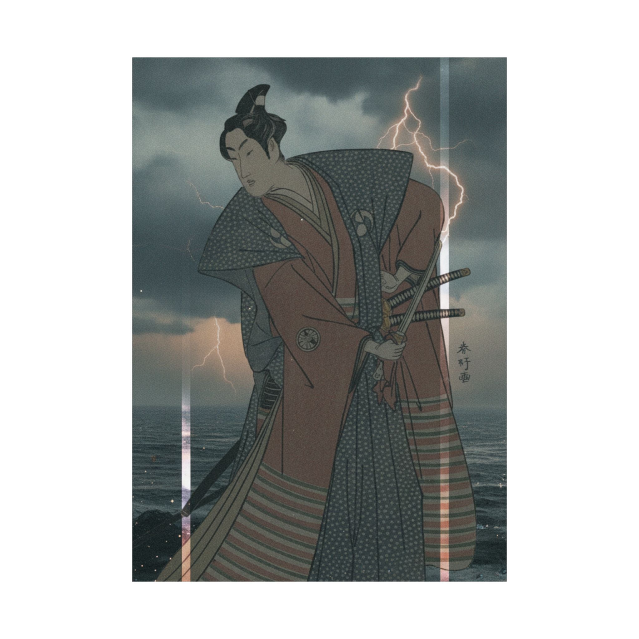 Dramatic Storm — The Third Segawa Kikunojo In The Role Of Oboshi Rikiya — Matte Poster