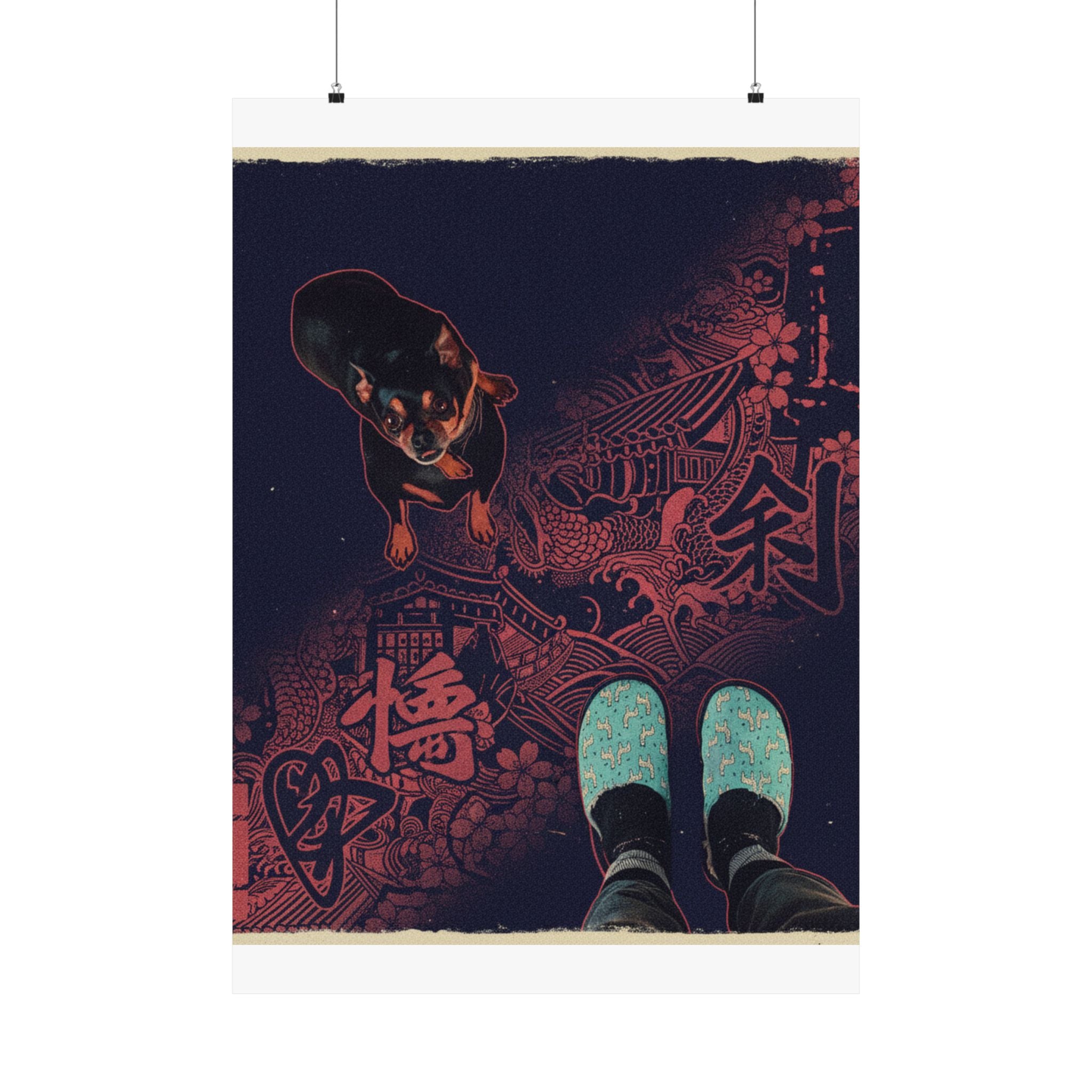 Japanese Street — Dog — Matte Poster