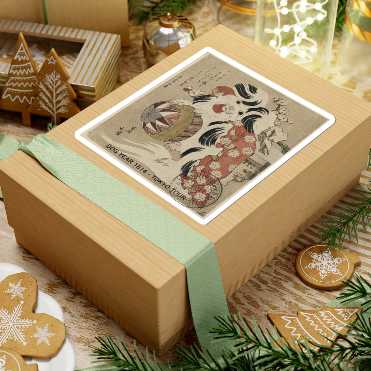 Vintage Bootleg — Surimono Calendar For The Dog Year, 1814 — Kiss-Cut Sticker