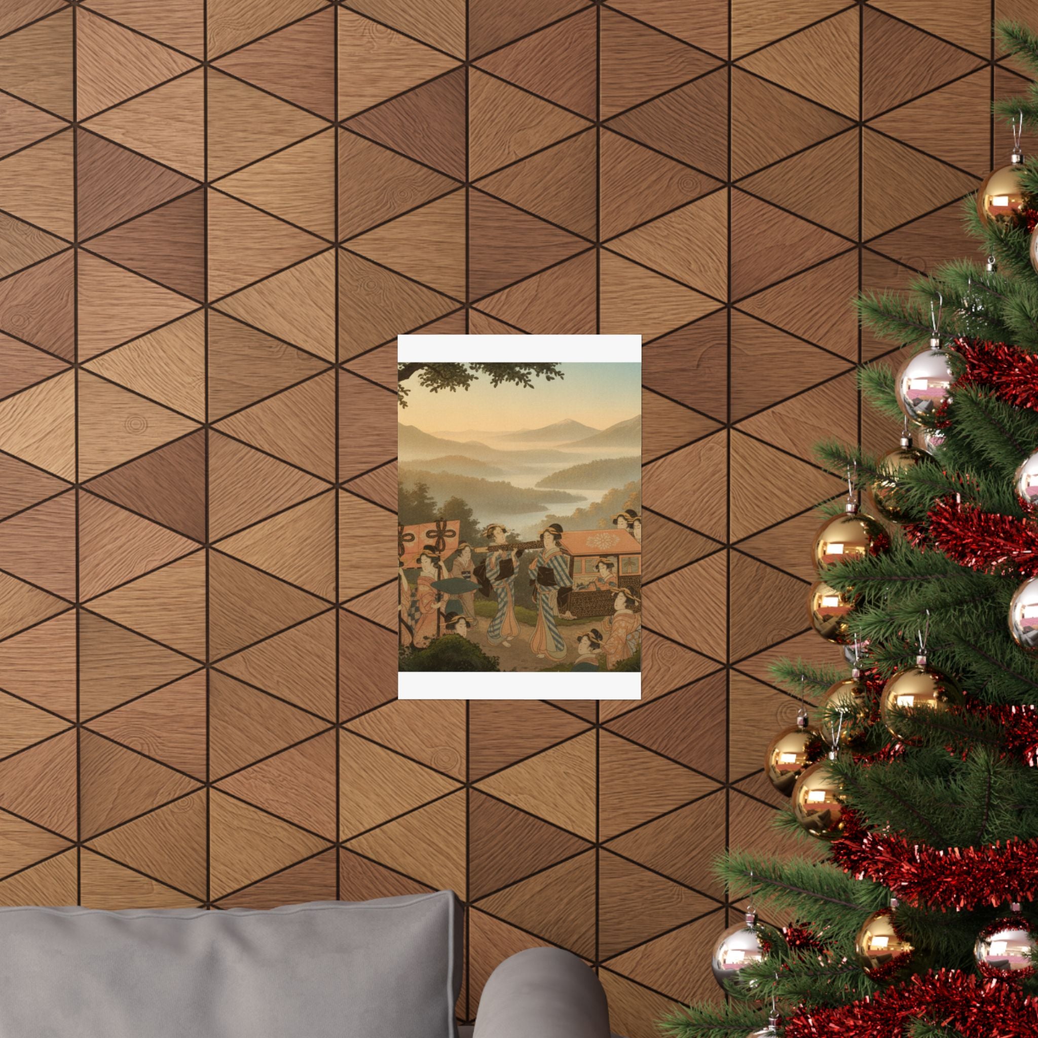 Scenic Nature — Promenade Of Famous Beauty Escorted By Many Female Attendants — Matte Poster