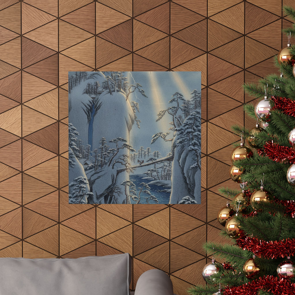 Dramatic Storm — River Gorge In Snow — Matte Poster