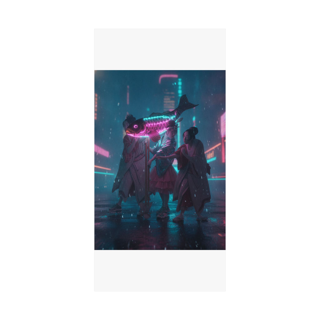 Neon Noir — Lantern Float — Matte Poster