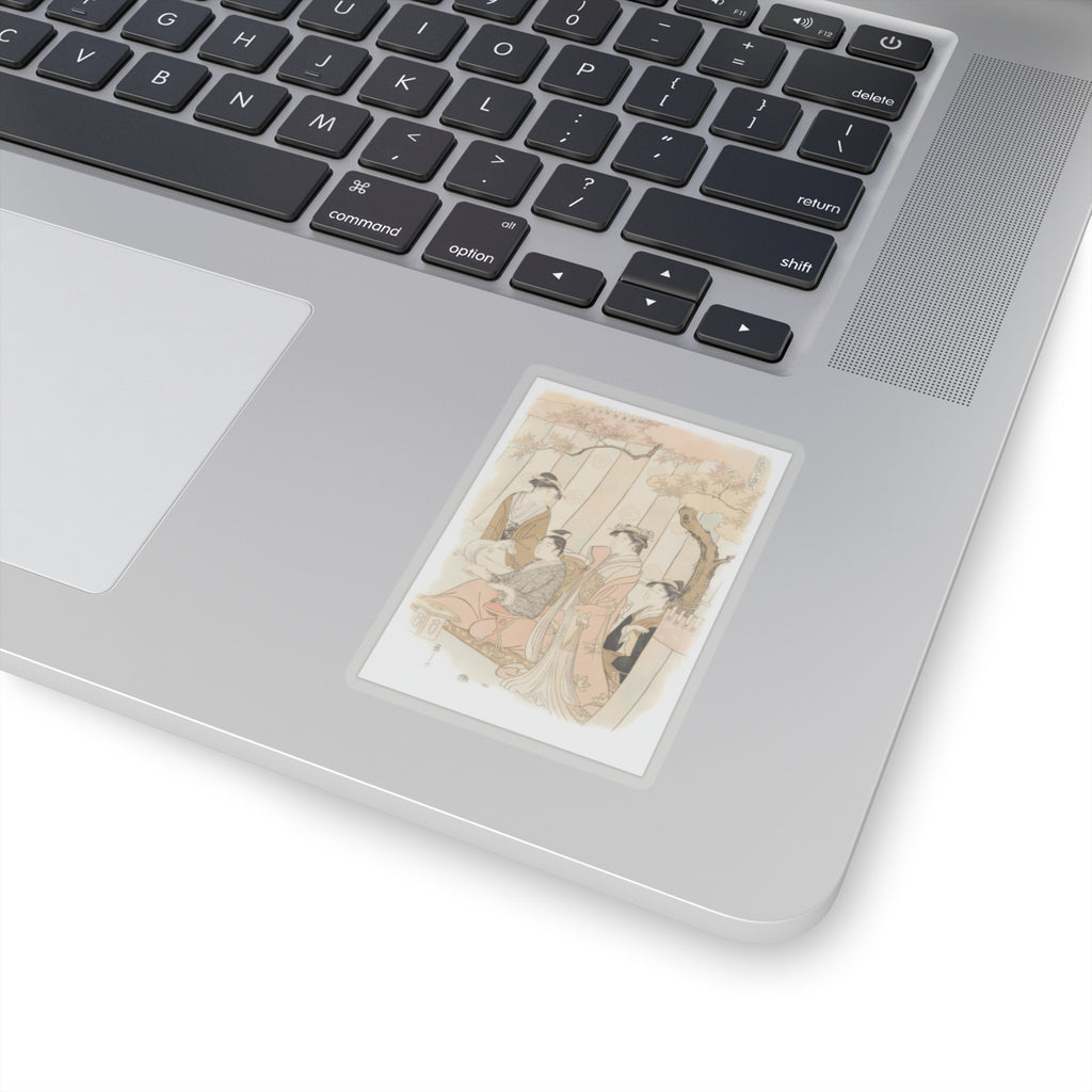Watercolor — Prince Genji And Three Young Women — Kiss-Cut Sticker