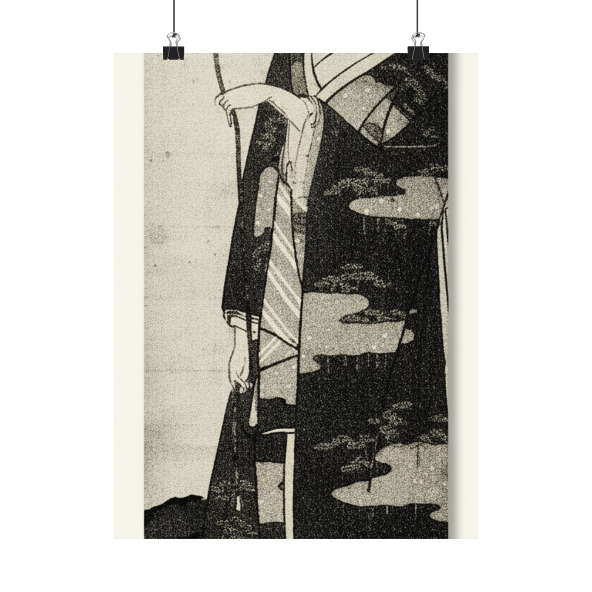 Ecommerce Main — A Woman Playing With A Monkey Which Has Climbed A Tree — Matte Poster