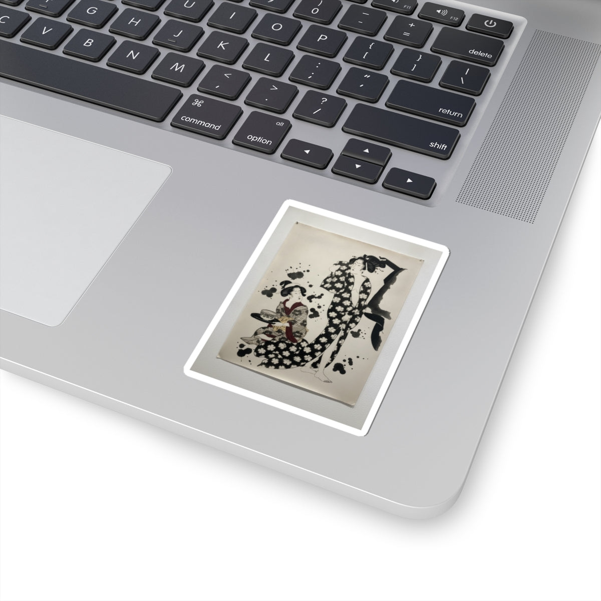 Watercolor — Young Woman Making Her Toilet — Kiss-Cut Sticker