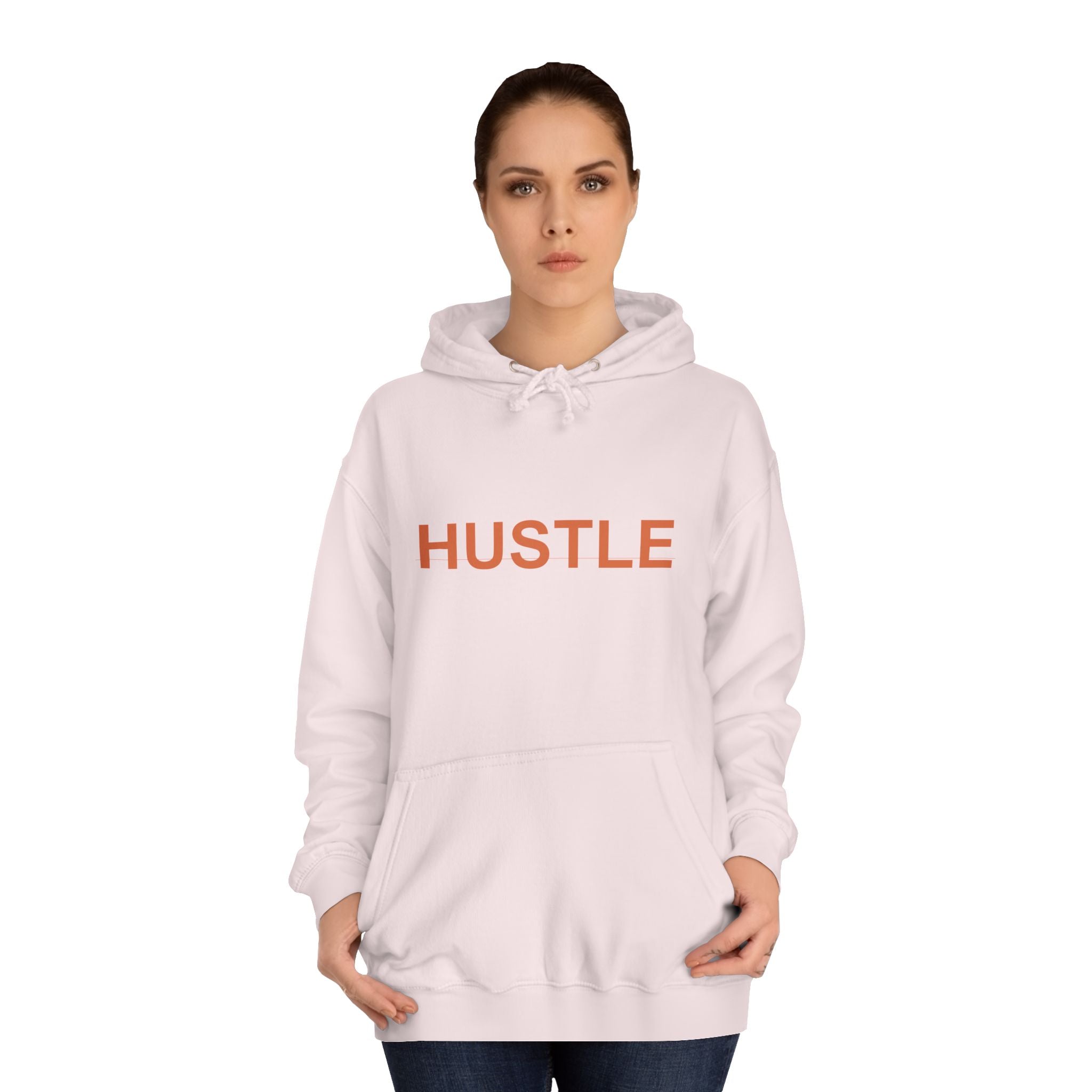HUSTLE Bold Rust Lettering Pullover Hoodie