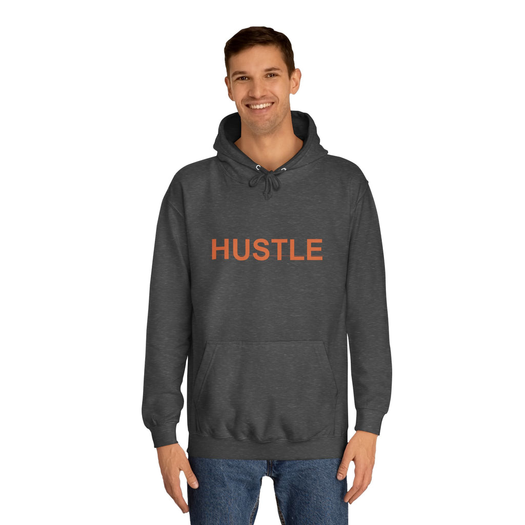 HUSTLE Bold Rust Lettering Pullover Hoodie