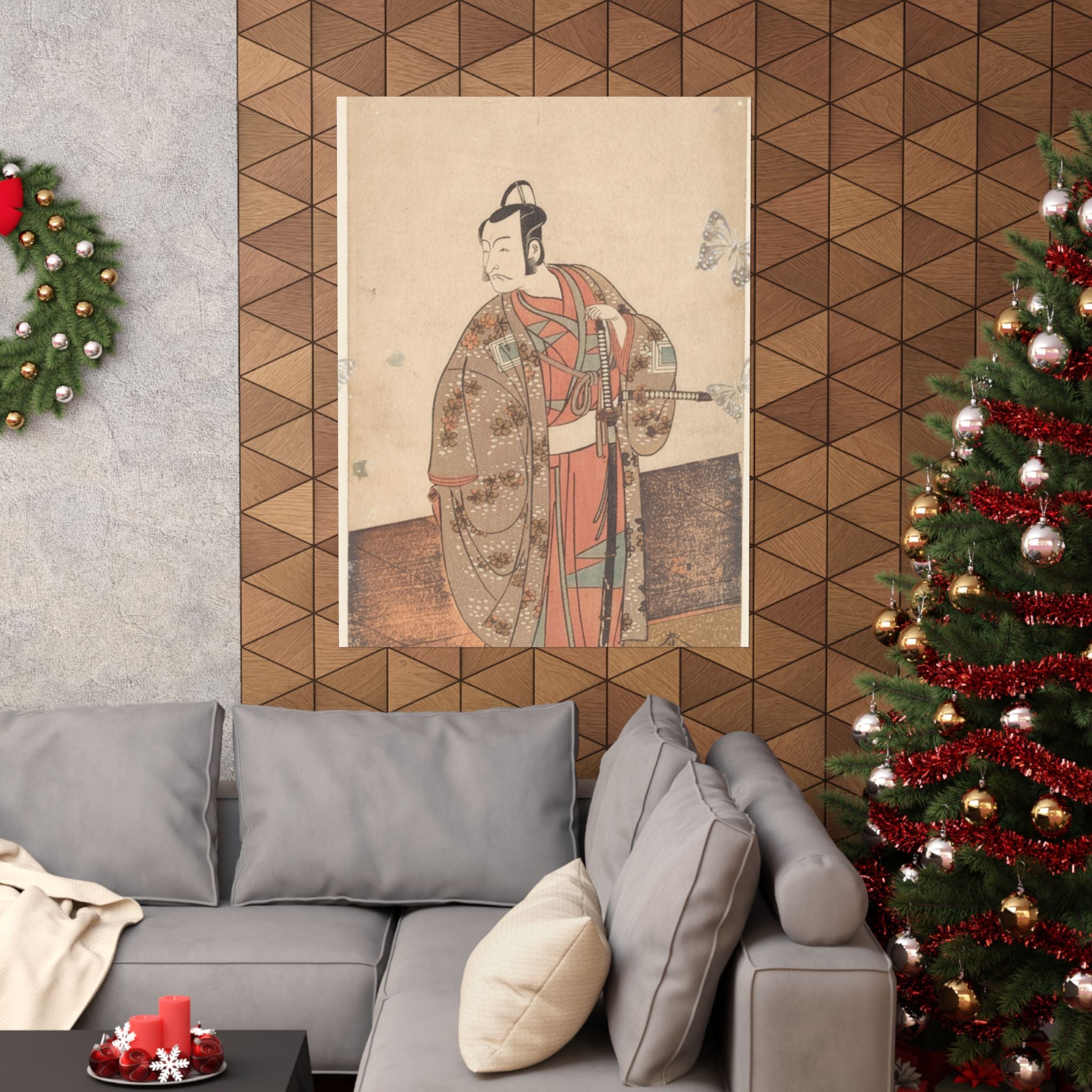 Ecommerce Main — The Actor Ichikawa Danjuro V Standing Inside Of A House And In Front Of An Engaw — Matte Poster