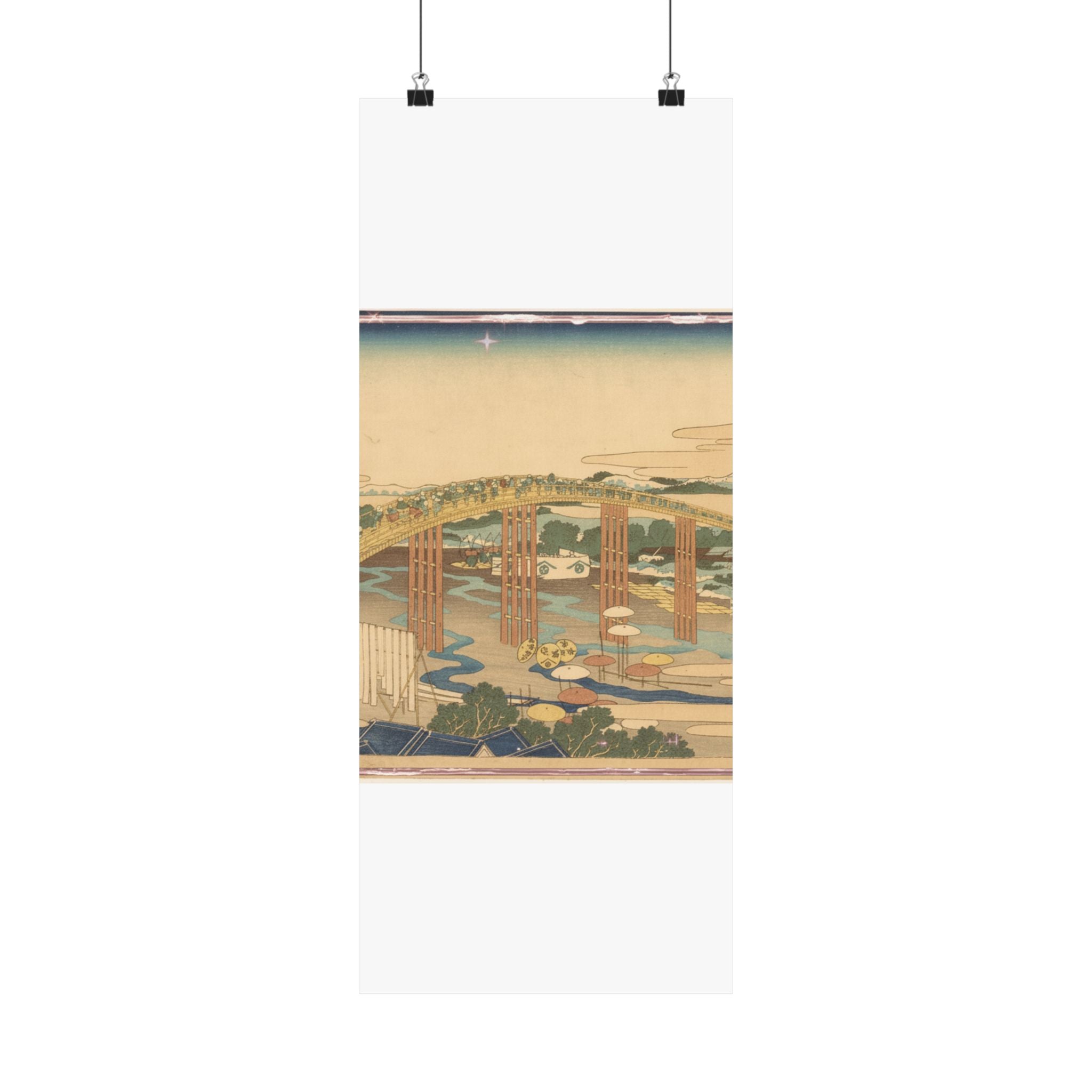 Scenic Nature — Yahagi Bridge At Okazaki On The Tōkaidō (Tōkaidō Okazaki Yahagi No Hashi), From  — Matte Poster