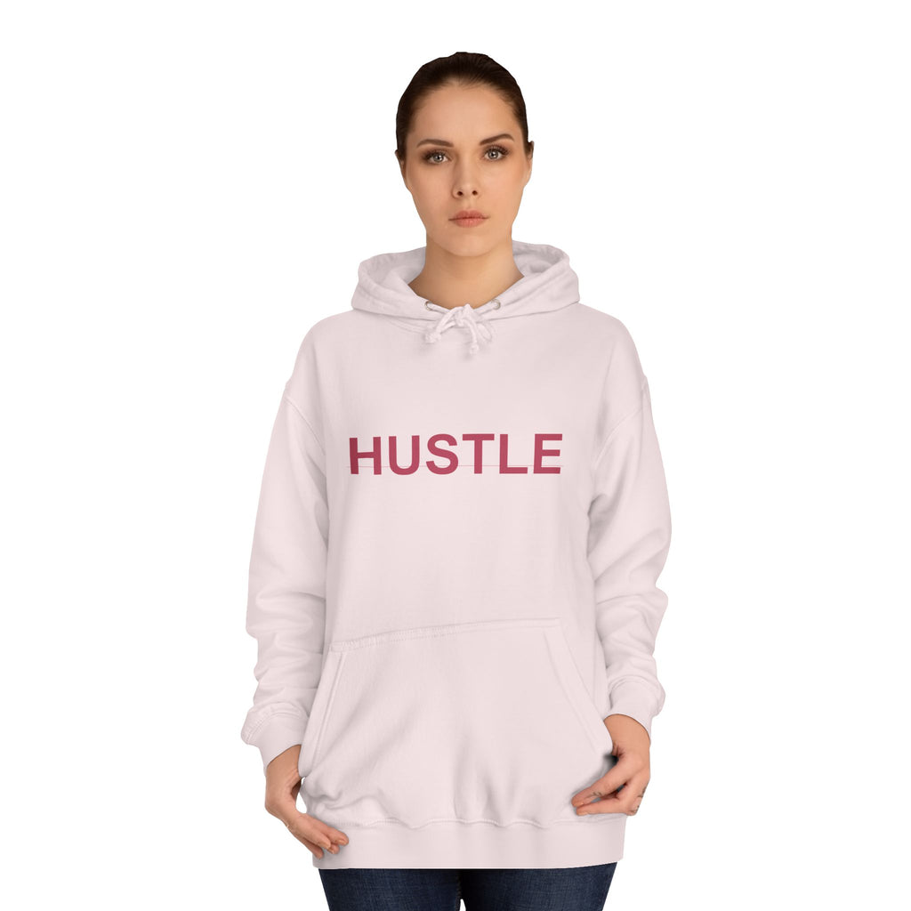 HUSTLE Bold Crimson Minimal Typography Hoodie