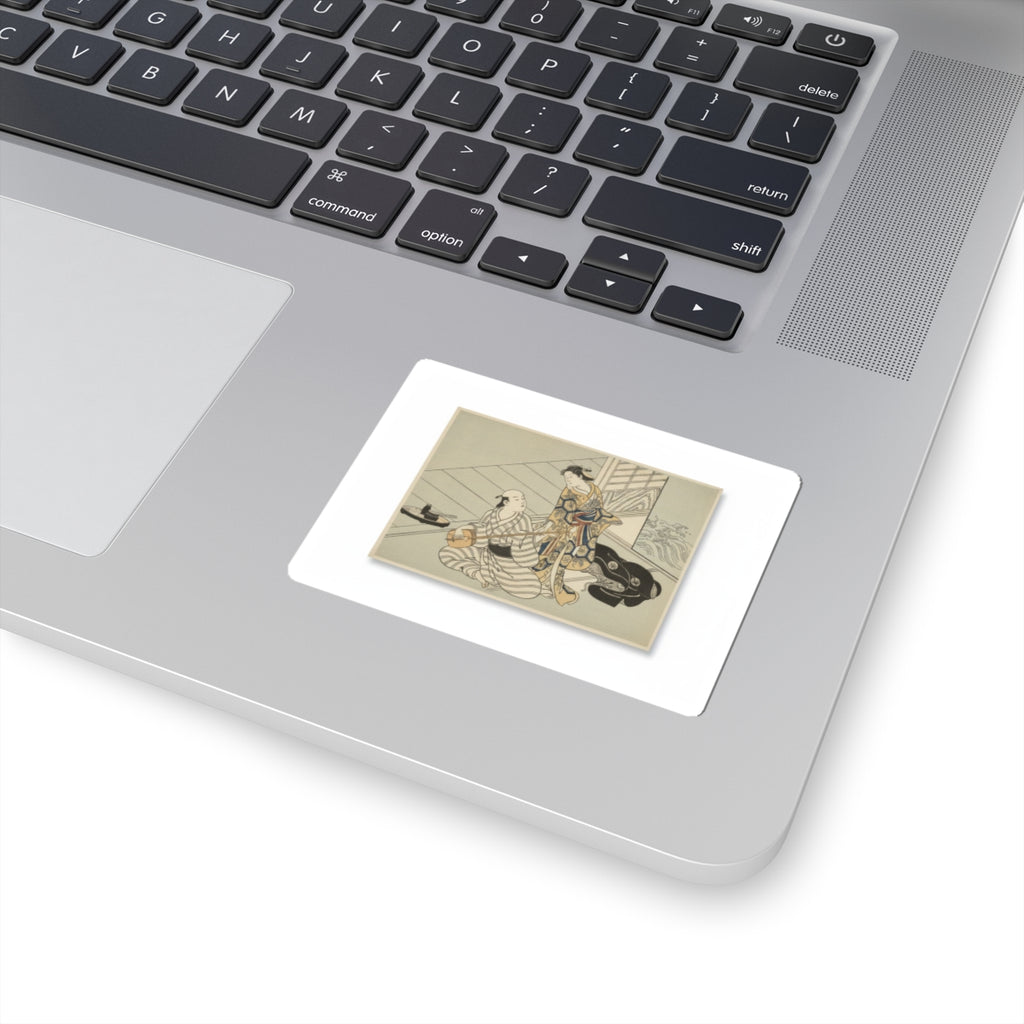 Ecommerce Main — Lady Interrupting Her Lover, Who Is Playing The Shamisen — Kiss-Cut Sticker