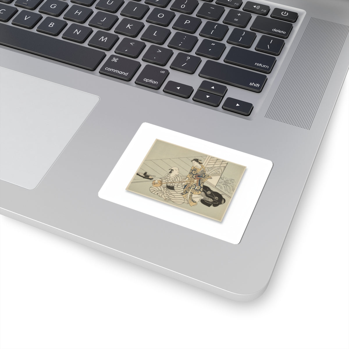 Ecommerce Main — Lady Interrupting Her Lover, Who Is Playing The Shamisen — Kiss-Cut Sticker