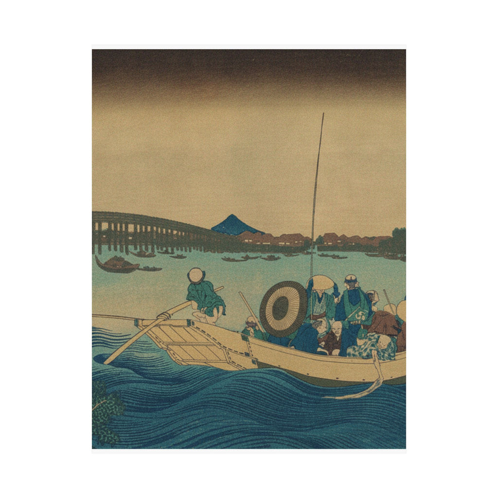 Cinematic — Viewing The Sunset Over Ryōgoku Bridge From The Onmayagashi Embankment (Onmayaga — Matte Poster