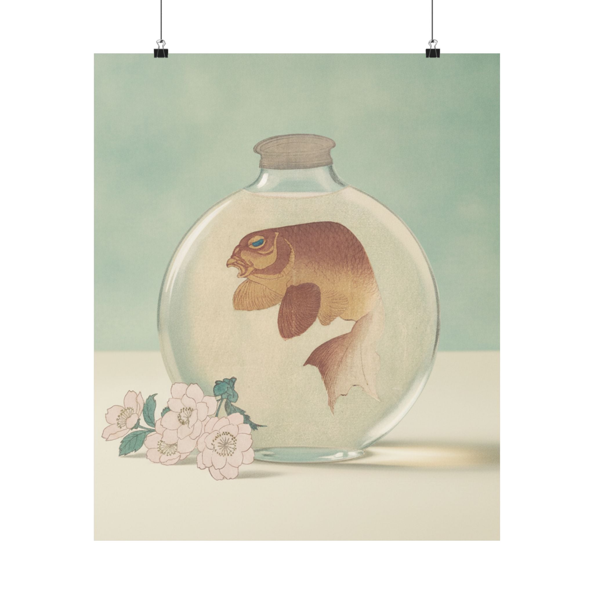 Product Marketing — Gold-Fish In A Glass Bottle — Matte Poster
