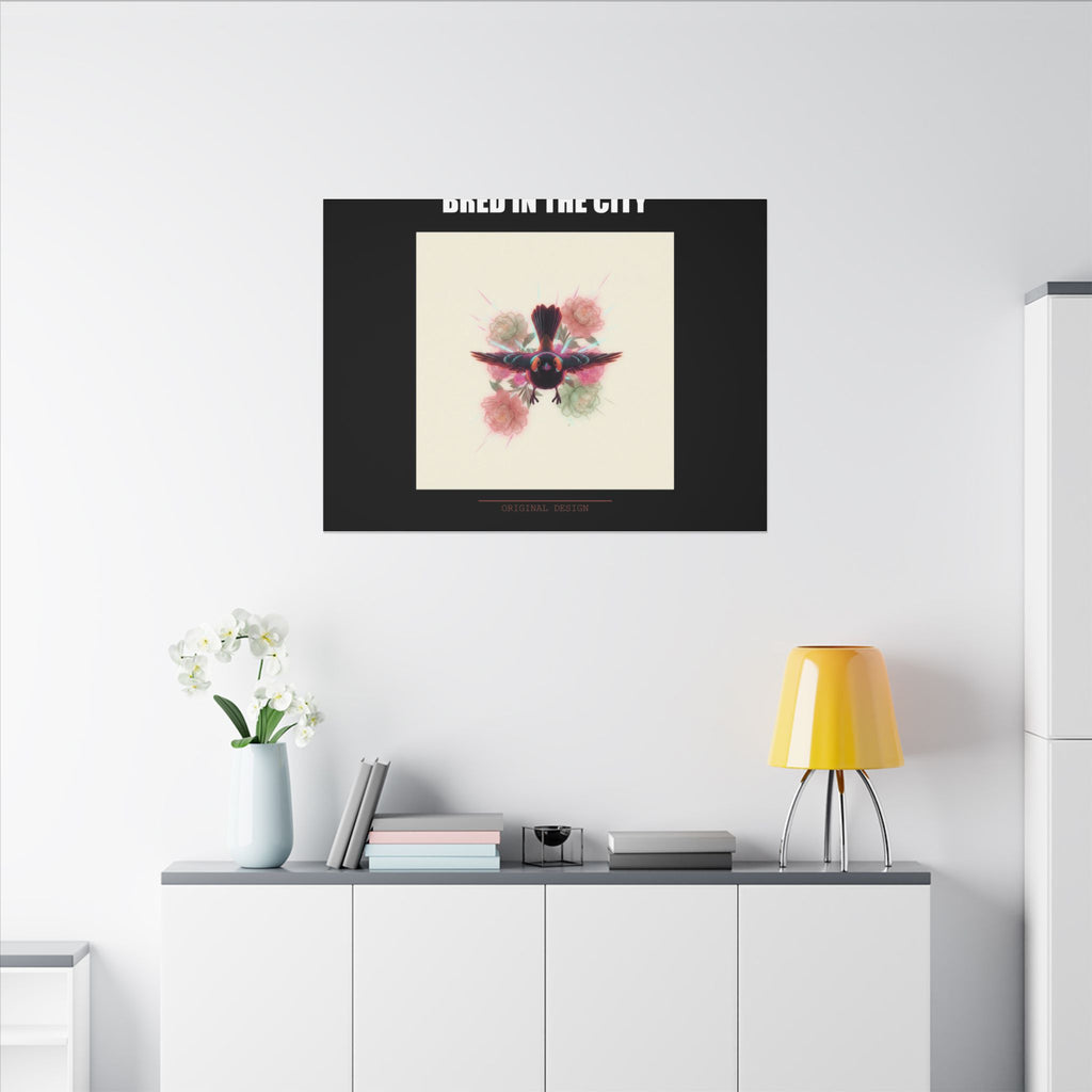 BRED IN THE CITY Flying Bird & Roses Matte Canvas