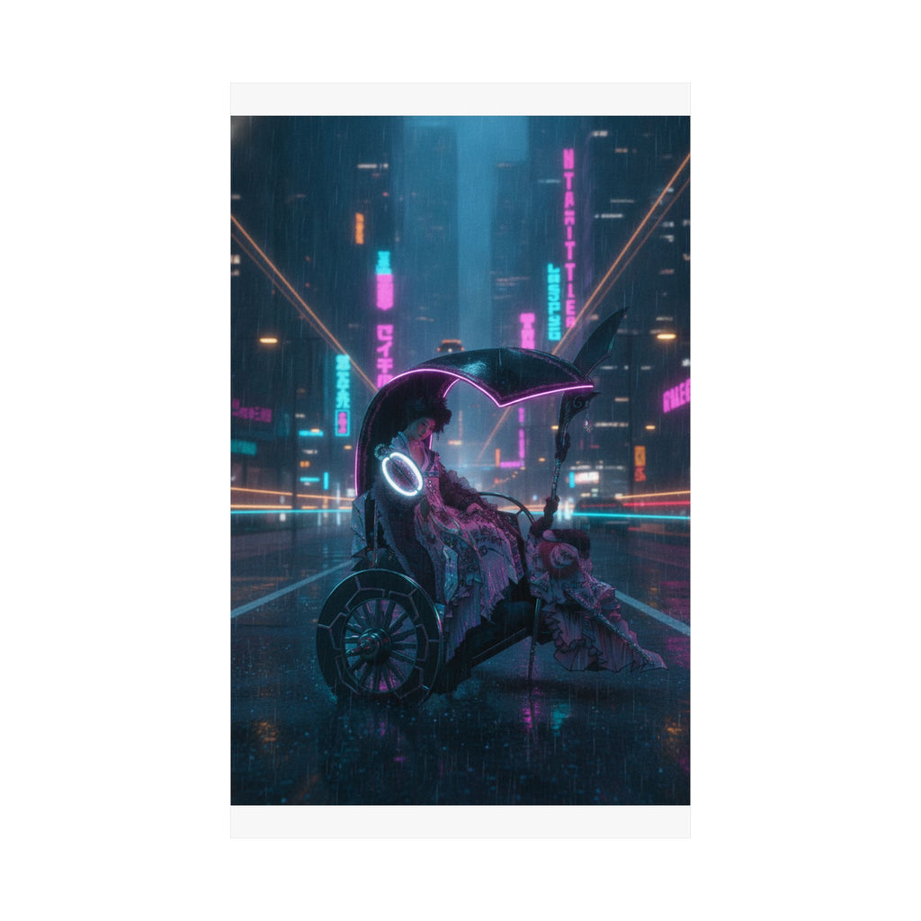 Neon Noir — Lady In A Chariot — Matte Poster