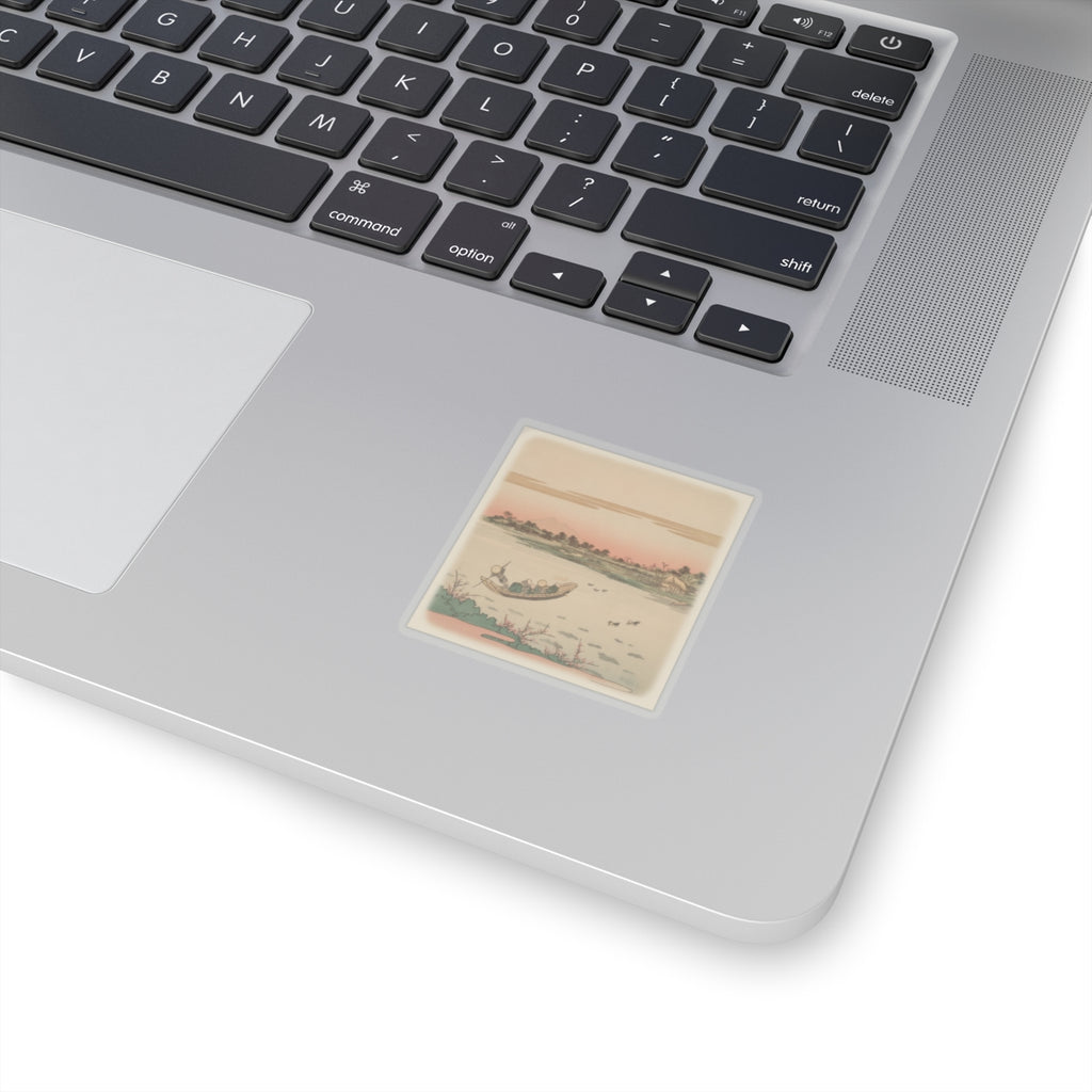 Southern Sunset — Boat Ferrying Across River — Kiss-Cut Sticker