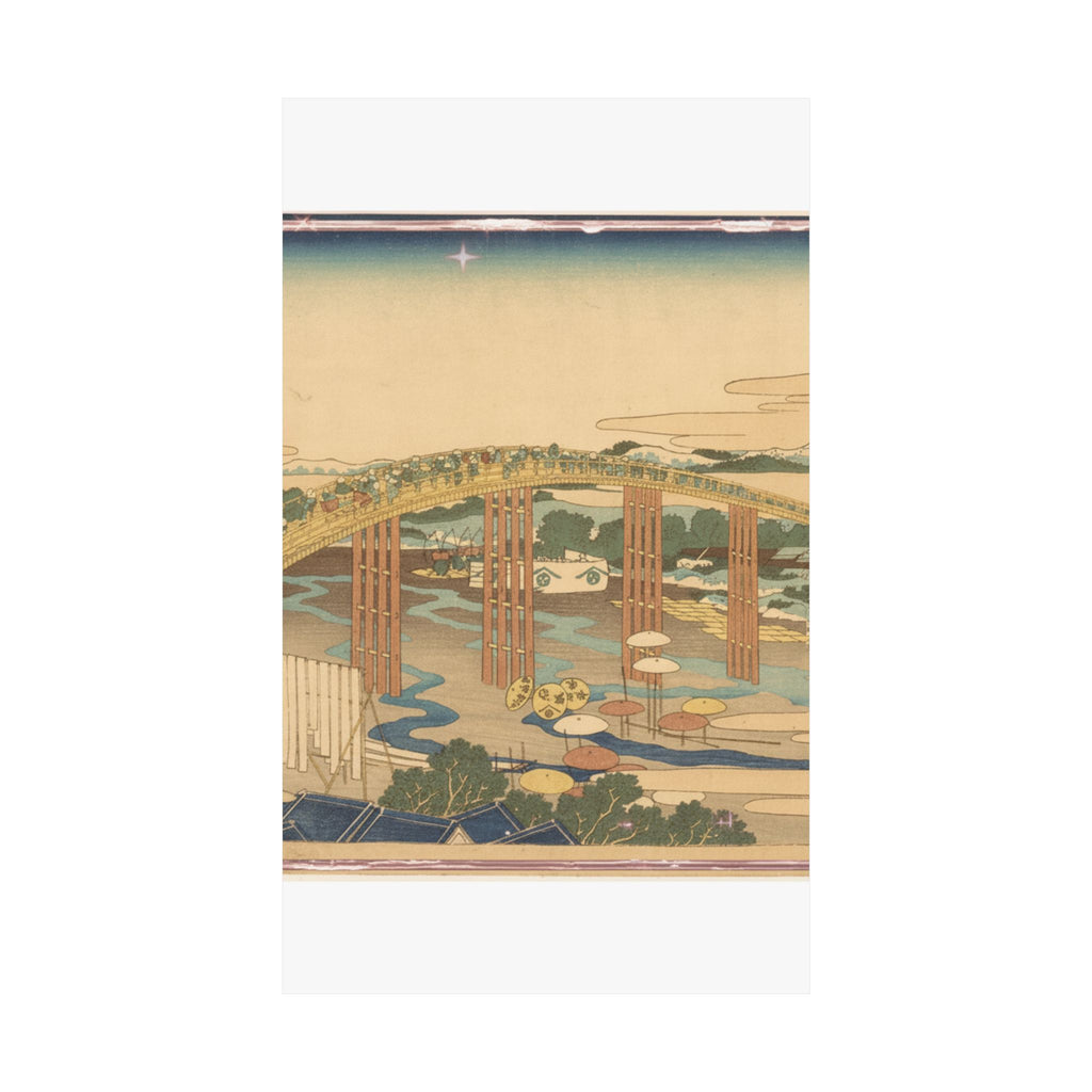 Scenic Nature — Yahagi Bridge At Okazaki On The Tōkaidō (Tōkaidō Okazaki Yahagi No Hashi), From  — Matte Poster