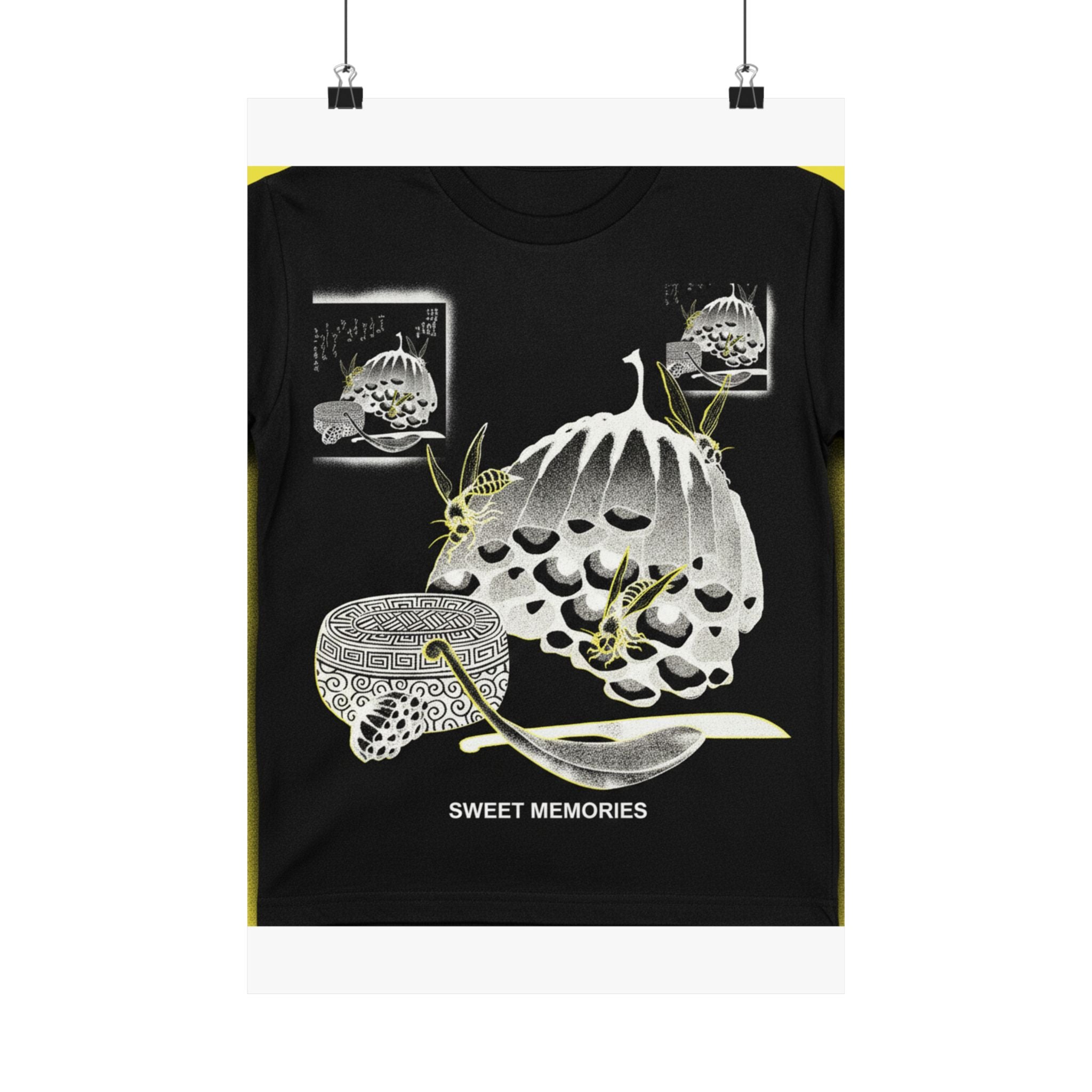 Streetwear Collage — Hives With Wasps, And A Box With A Spoon For Honey — Matte Poster