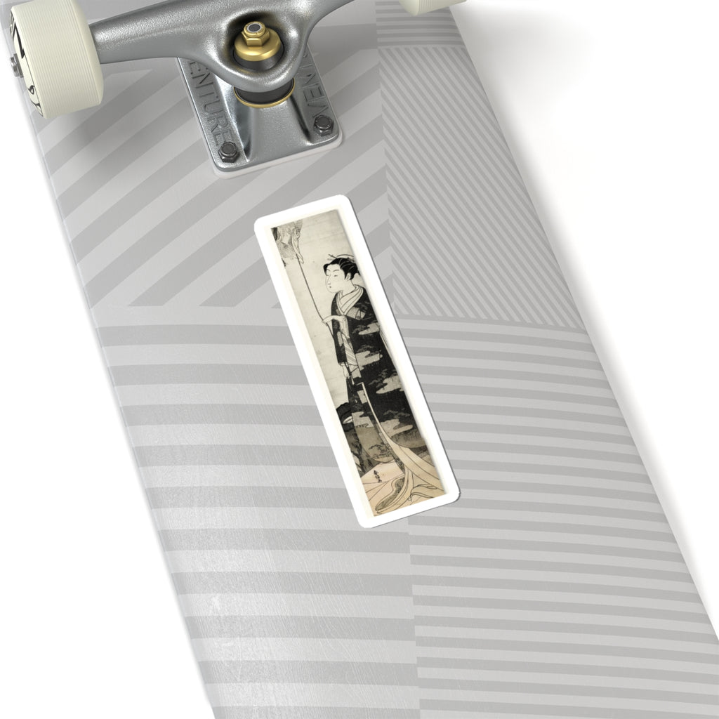 Ecommerce Main — A Woman Playing With A Monkey Which Has Climbed A Tree — Kiss-Cut Sticker