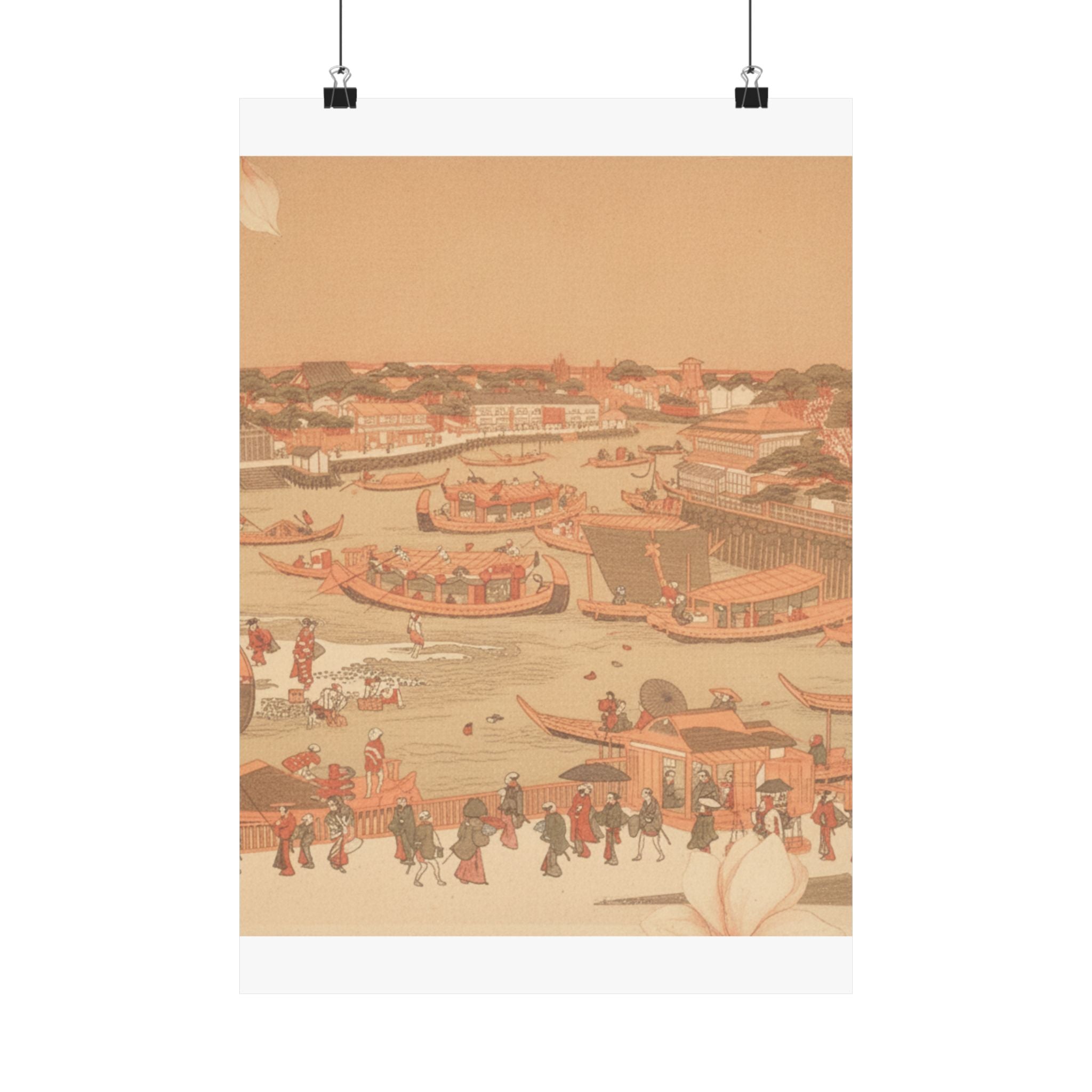 Southern Sunset — New Great Bridge At Naka Zu In Edo — Matte Poster