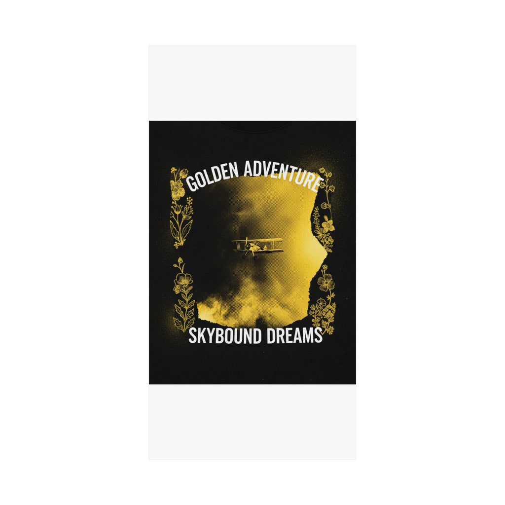 Golden Adventure Skybound Dreams Biplane Art Poster