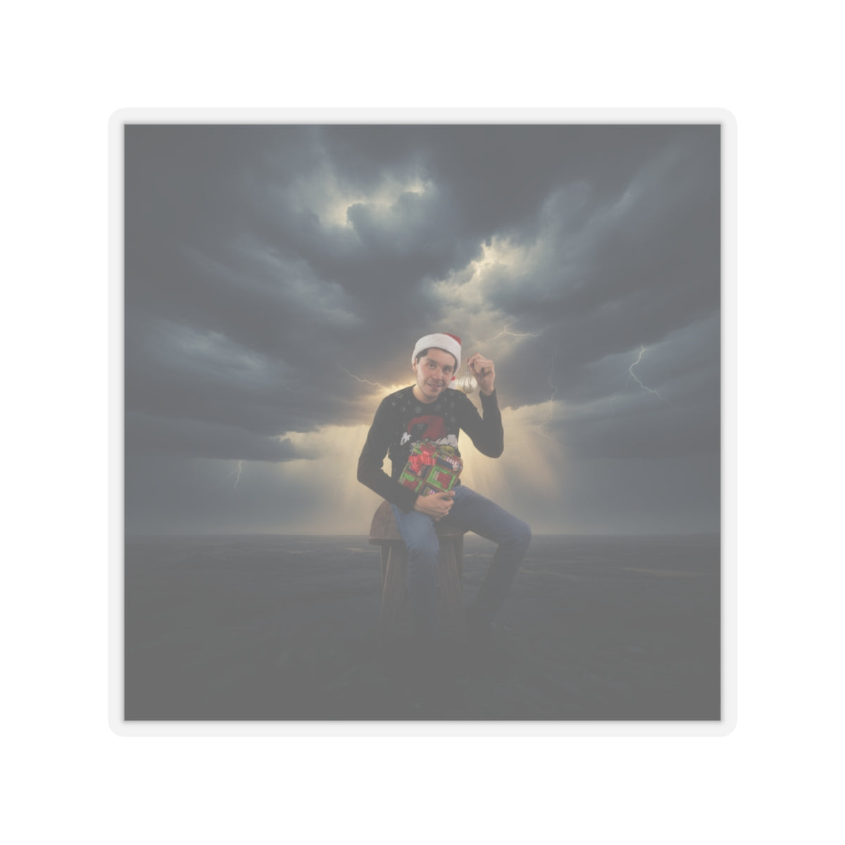 Dramatic Storm — Person — Kiss-Cut Sticker