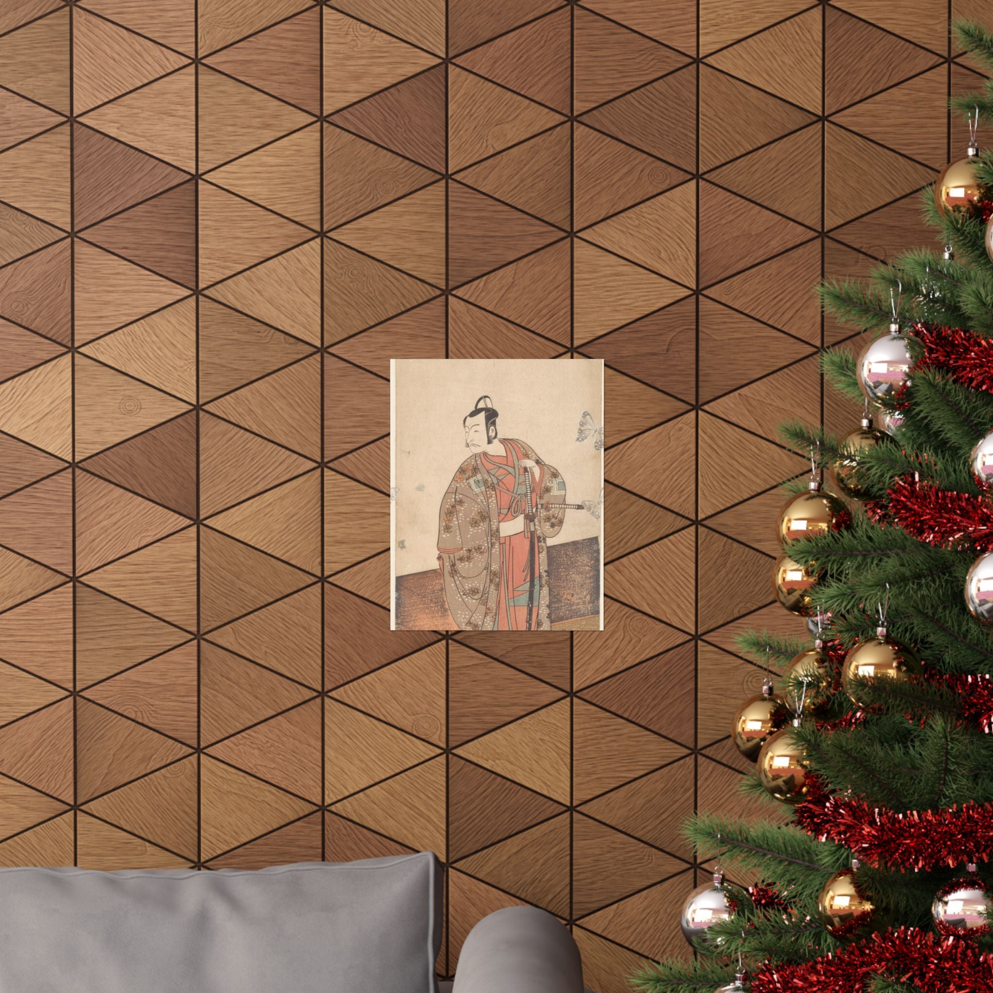 Ecommerce Main — The Actor Ichikawa Danjuro V Standing Inside Of A House And In Front Of An Engaw — Matte Poster