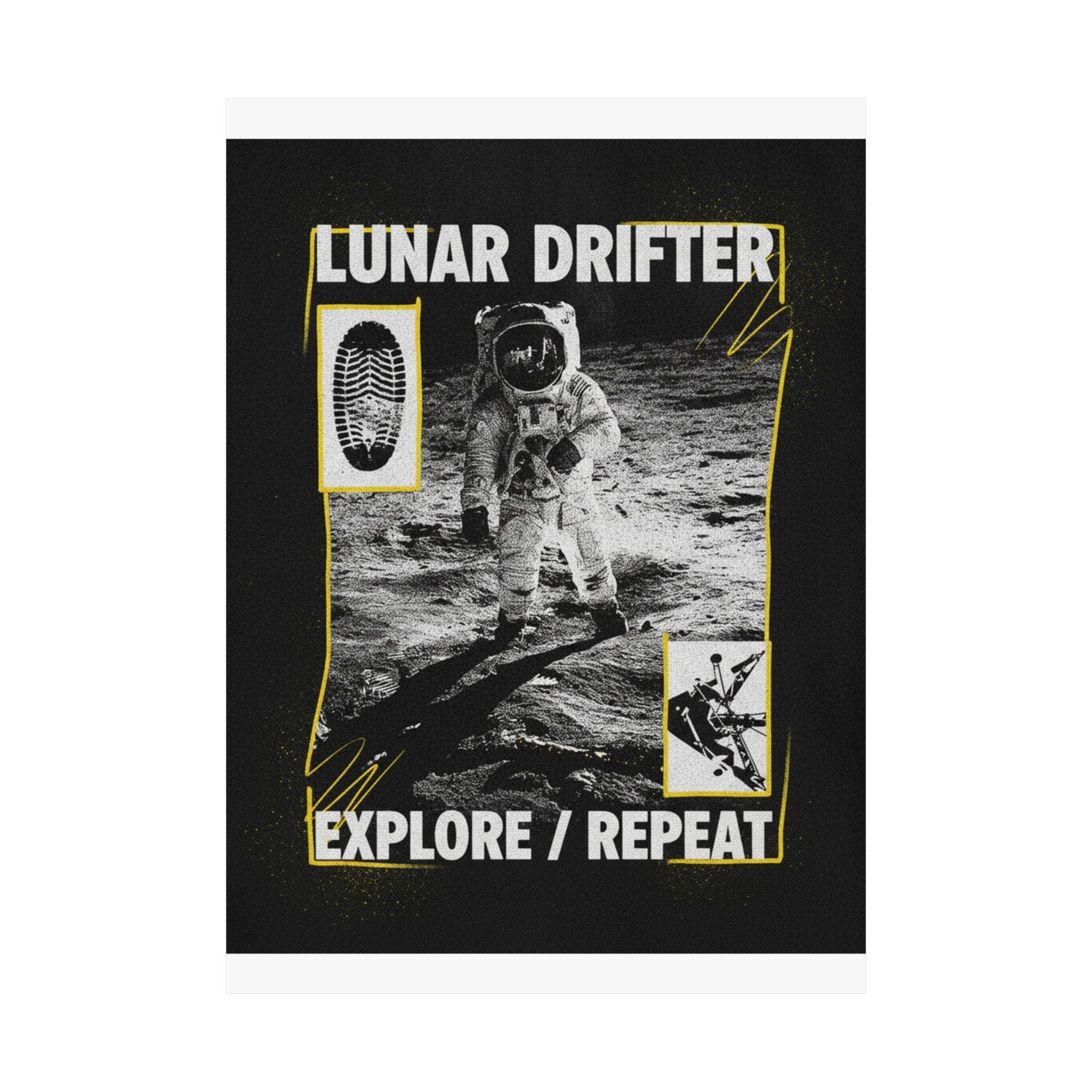 Lunar Drifter Explore / Repeat Astronaut Streetwear Poster