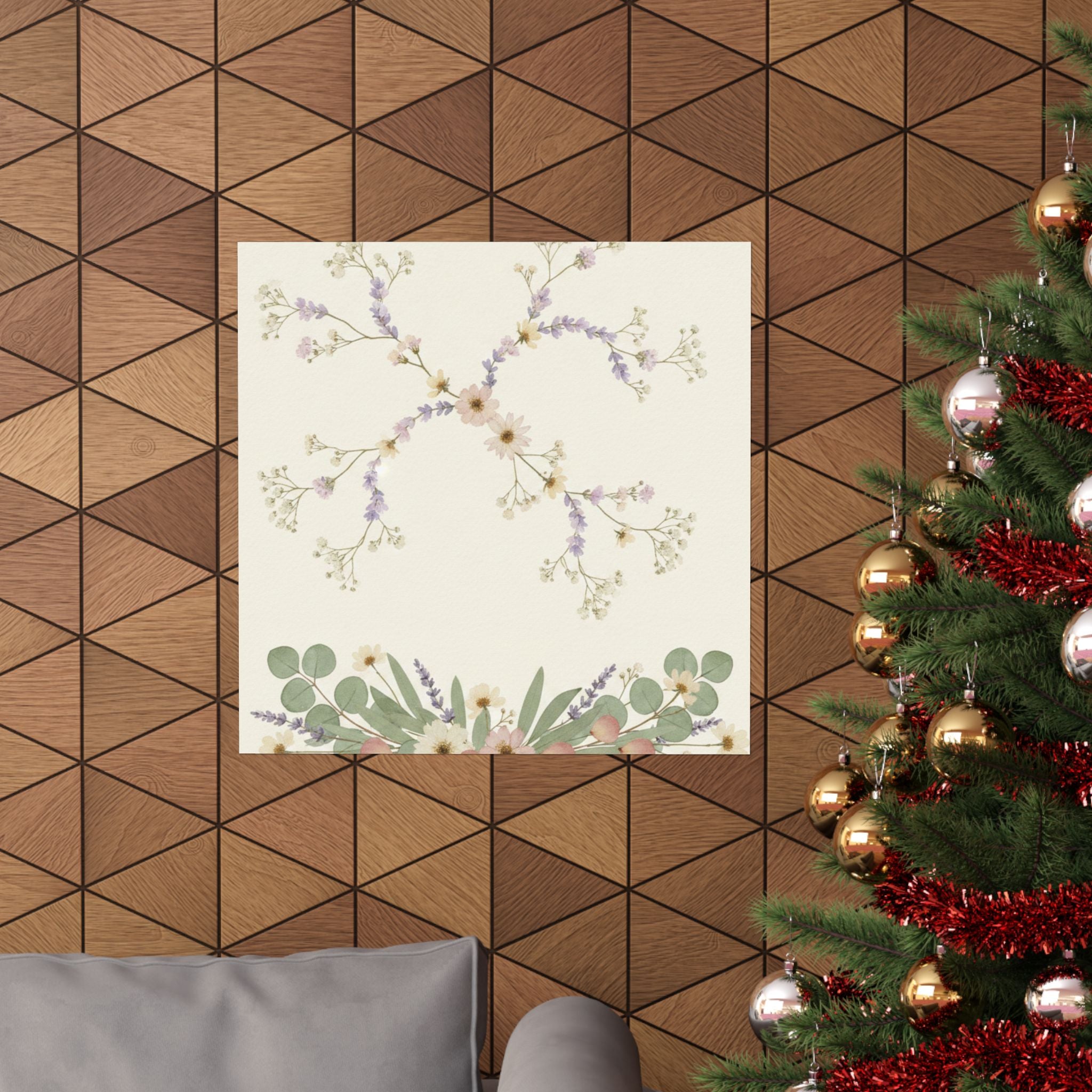 Pressed Lavender & Eucalyptus Garland Matte Poster