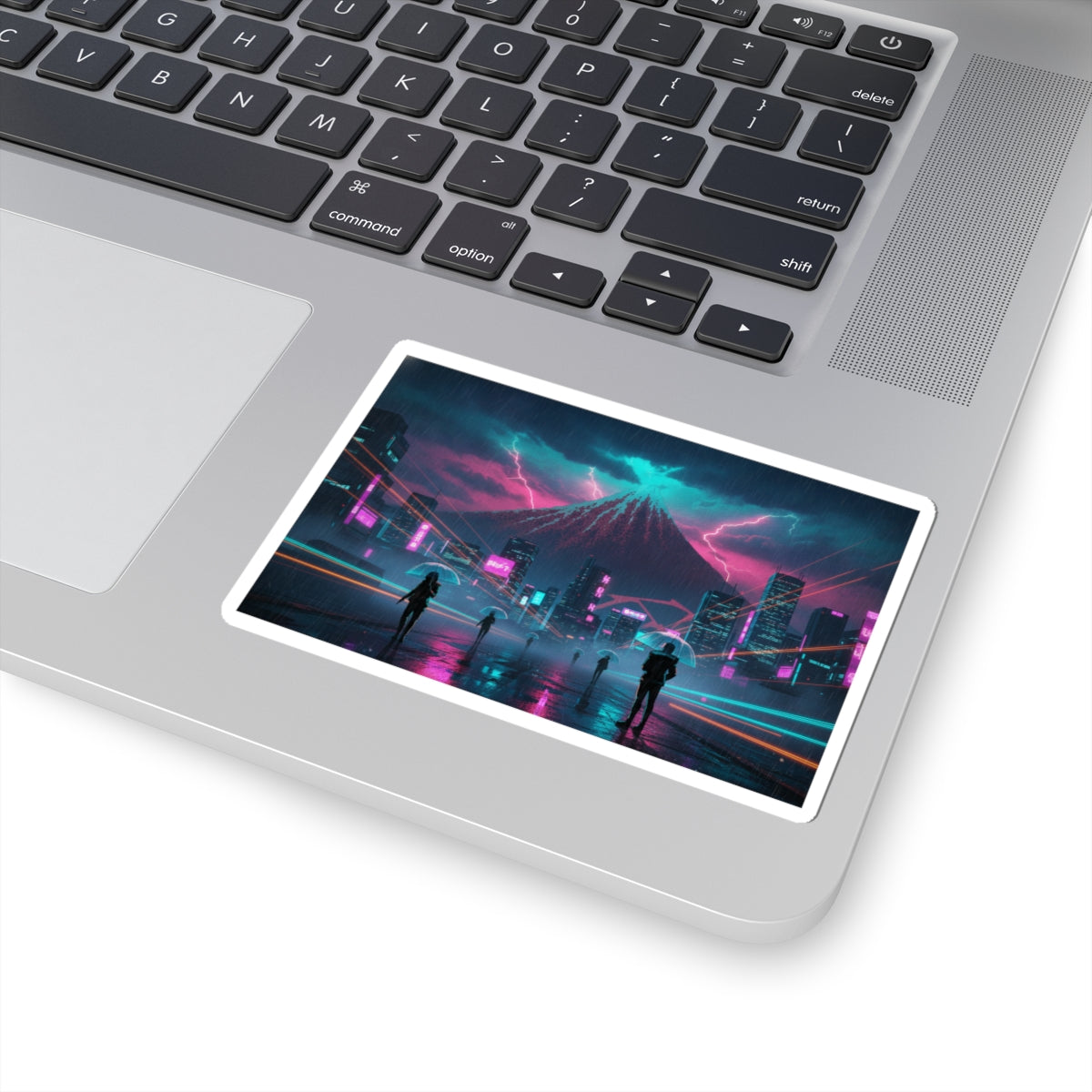 Neon Noir — Storm Below Mount Fuji (Sanka No Haku U), From The Series Thirty-Six Views Of Mo — Kiss-Cut Sticker