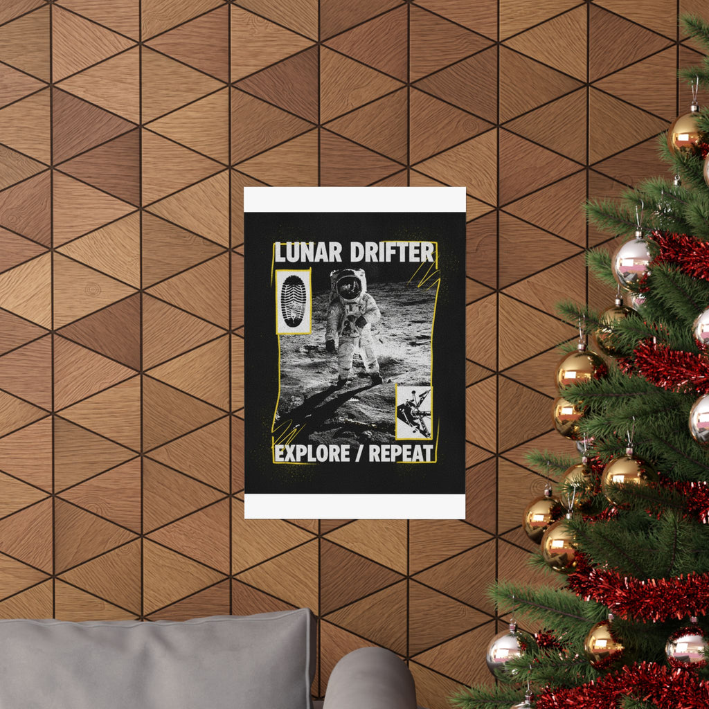 Lunar Drifter Explore / Repeat Astronaut Streetwear Poster