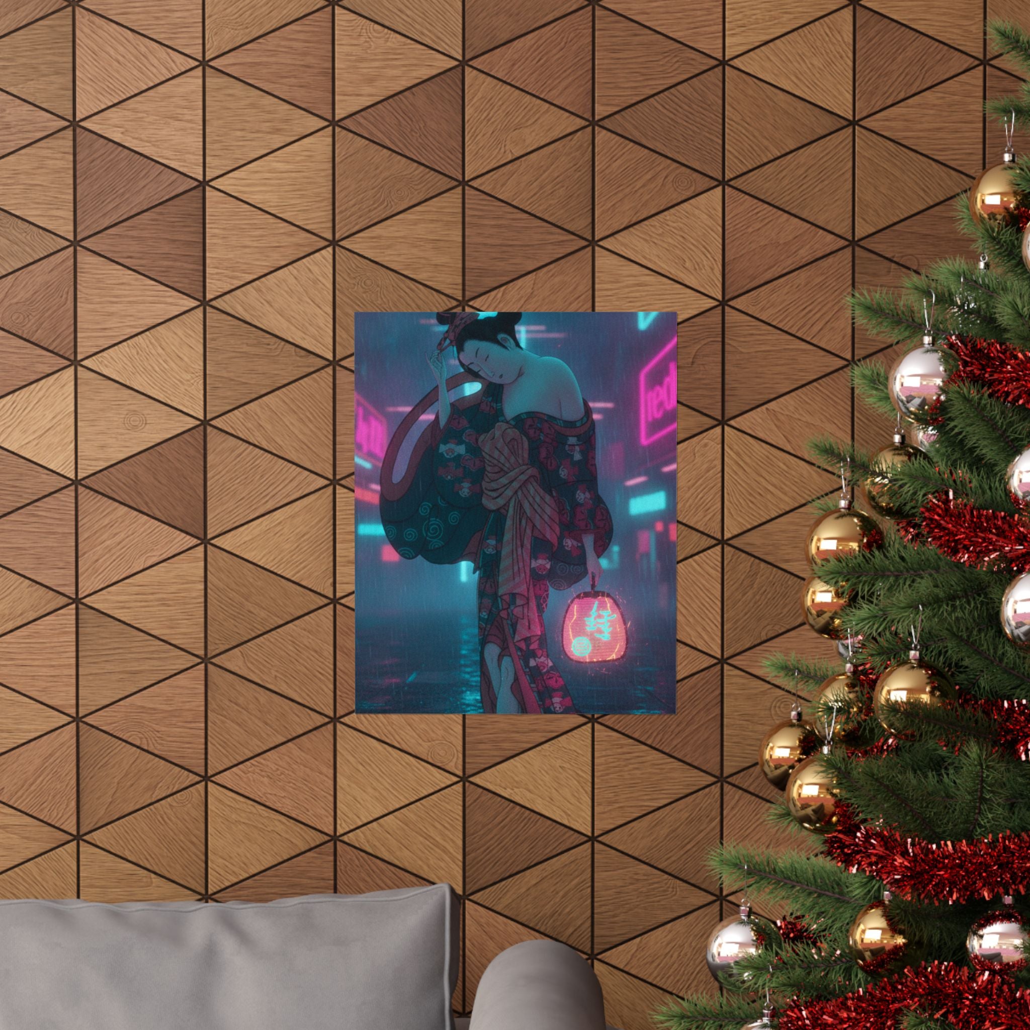 Neon Noir — Summer Willow In The Breeze — Matte Poster
