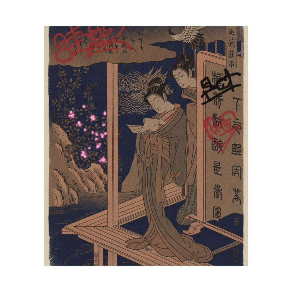 Japanese Street — Bush Clover In Province Of Omi — Matte Poster